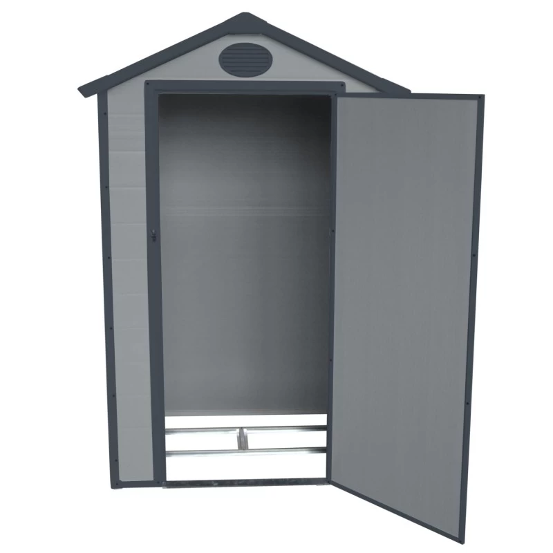 Petit Abri De Jardin En Résine Gris 1,34m² + Kit De Fondation - JOBU 7 Petit Abri De Jardin En Résine Gris 1,34m² + Kit De Fondation - JOBU – Image 5