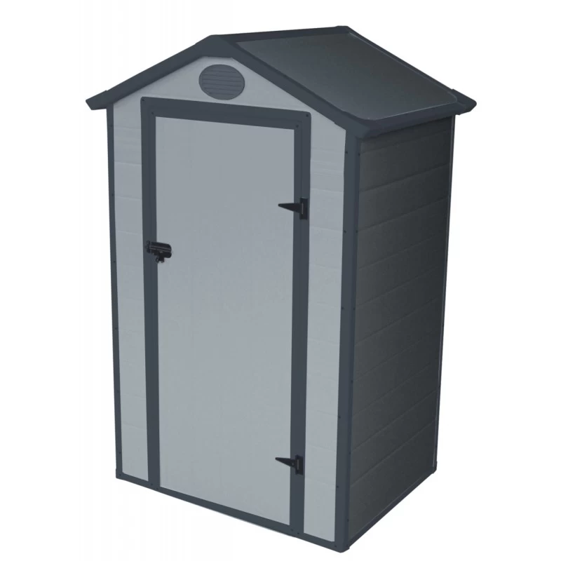 Petit Abri De Jardin En Résine Gris 1,34m² + Kit De Fondation - JOBU 8 Petit Abri De Jardin En Résine Gris 1,34m² + Kit De Fondation - JOBU – Image 6