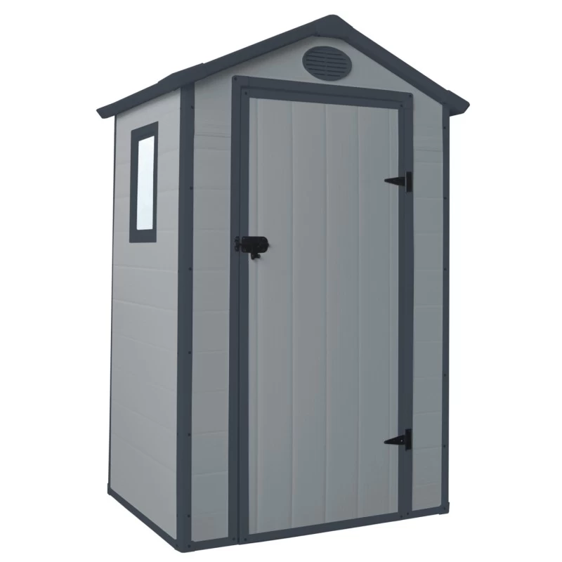 Petit Abri De Jardin En Résine Gris 1,34m² + Kit De Fondation - JOBU 3 Petit Abri De Jardin En Résine Gris 1,34m² + Kit De Fondation - JOBU
