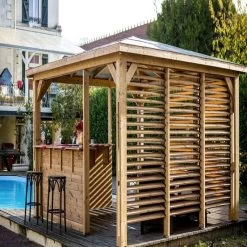 Pool House Blueterm 12,32m² Bois Thermo Chauffé + Comptoirs HABRITA 11 Pool House Blueterm 12,32m² Bois Thermo Chauffé + Comptoirs HABRITA -Jardin Abris Magasin pool house blueterm 1232m bois thermo chauffe comptoirs habrita 3