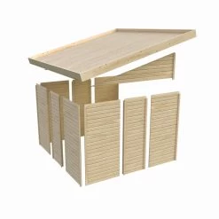 Remise Adossée Juist 2 En Bois Certifié 3,28m² - Karibu -Jardin Abris Magasin remise adossee juist 2 en bois certifie 328m karibu 4