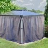 Rideaux En Polyester Gris Pour Pergola Martinique™ 4300 - Palram -Jardin Abris Magasin rideaux en polyester gris pour pergola martinique 4300 palram