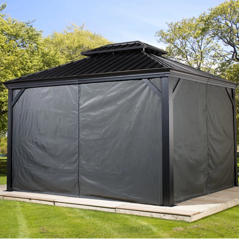 Rideaux Occultants En Polyester Gris Pour Pergolas Messina Et Mykonos 10x12 - SOJAG 7 Rideaux Occultants En Polyester Gris Pour Pergolas Messina Et Mykonos 10x12 - SOJAG – Image 5