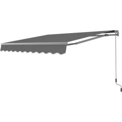 Store Banne Manuel 295x200cm EASY Toile Polyester Grise - X-METAL -Jardin Abris Magasin store banne manuel 295x200cm easy toile polyester grise x metal 5