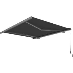 Store Banne Manuel 300x250cm LUXO Toile Polyester Grise - X-METAL -Jardin Abris Magasin store banne manuel 300x250cm luxo toile polyester grise x metal 4