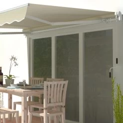 Store Banne Manuel 350x250cm EASY Toile Polyester Beige - X-METAL -Jardin Abris Magasin store banne manuel 350x250cm easy toile polyester beige x metal 2