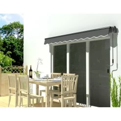 Store Banne Motorisé 395x300cm EASY Toile Polyester Grise - X-METAL 10 Store Banne Motorisé 395x300cm EASY Toile Polyester Grise - X-METAL -Jardin Abris Magasin store banne motorise 395x300cm easy toile polyester grise x metal 2