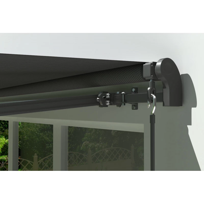 Store Banne Motorisé 395x300cm EASY Toile Polyester Grise - X-METAL 6 Store Banne Motorisé 395x300cm EASY Toile Polyester Grise - X-METAL – Image 4