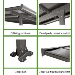 Toit De Terrasse 12,83m² Aluminium Anthracite Et Polycarbonate Habrita 10 Toit De Terrasse 12,83m² Aluminium Anthracite Et Polycarbonate Habrita -Jardin Abris Magasin toit de terrasse 1283m aluminium anthracite et polycarbonate habrita 2