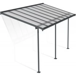 Toit De Terrasse 224x448cm En Aluminium Gris Et Polycarbonate 6mm SIERRA - Canopia By Palram