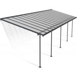 Toit De Terrasse 295x980cm En Aluminium Gris Et Polycarbonate 6mm SIERRA - Canopia By Palram