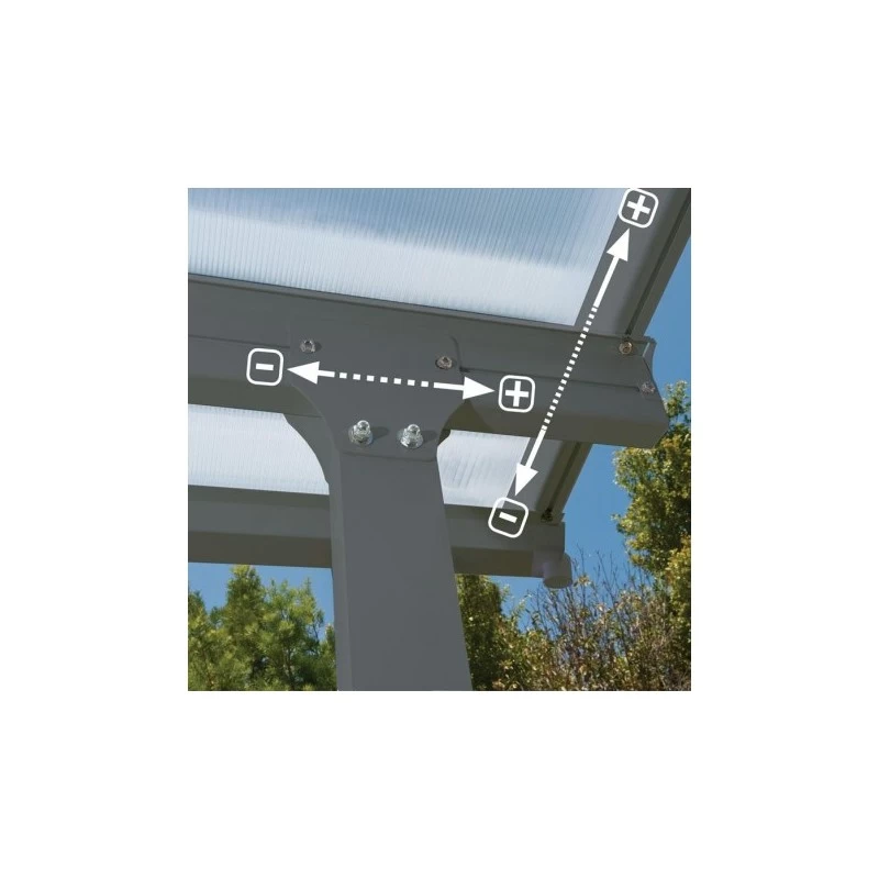 Toit De Terrasse 300x1000cm En Alu Gris Anthracite Et Polycarbonate 8mm PATIO 4 Toit De Terrasse 300x1000cm En Alu Gris Anthracite Et Polycarbonate 8mm PATIO – Image 2