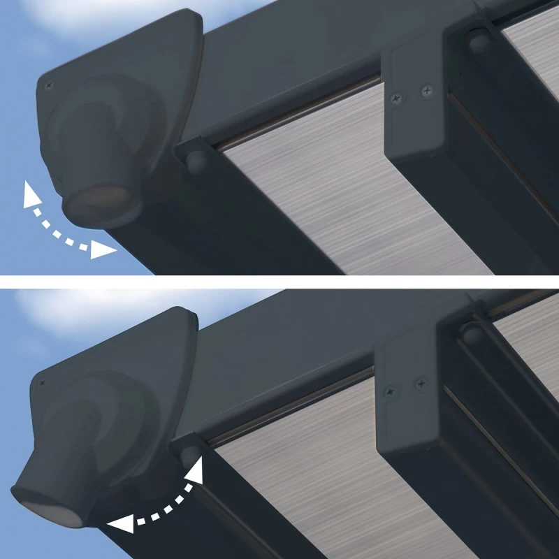 Toit De Terrasse 300x1035cm En Aluminium Gris Et Polycarbonate 8mm FERIA - Canopia By Palram 8 Toit De Terrasse 300x1035cm En Aluminium Gris Et Polycarbonate 8mm FERIA - Canopia By Palram – Image 6