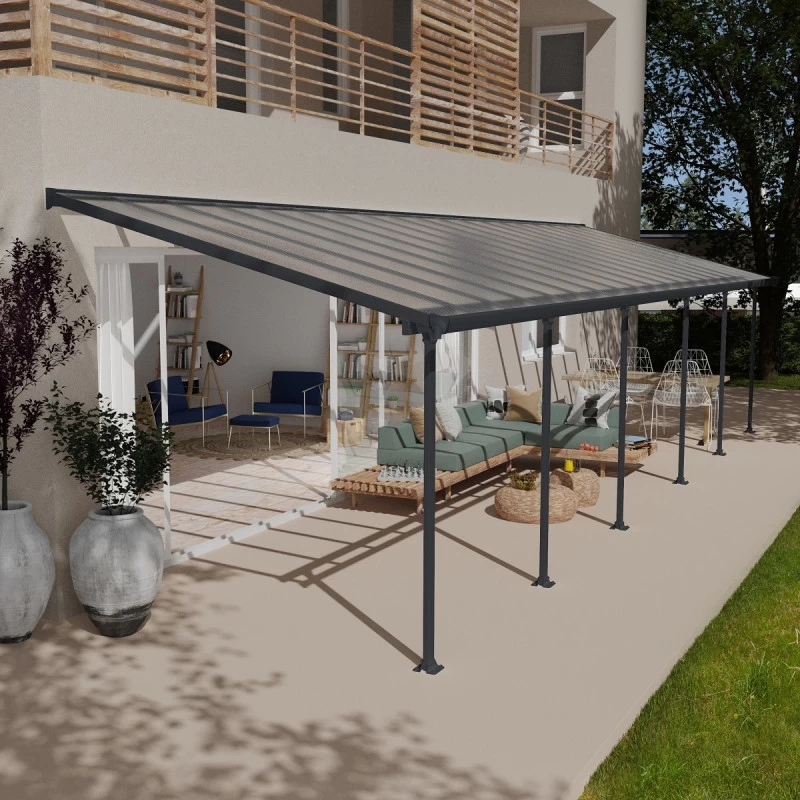 Toit De Terrasse 300x1035cm En Aluminium Gris Et Polycarbonate 8mm FERIA - Canopia By Palram 3 Toit De Terrasse 300x1035cm En Aluminium Gris Et Polycarbonate 8mm FERIA - Canopia By Palram