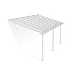 Toit De Terrasse En Aluminium Blanc 3x5,46m + PC 16mm Olympia - Palram - Canopia -Jardin Abris Magasin toit de terrasse en aluminium blanc 3x546m pc 16mm olympia palram 2