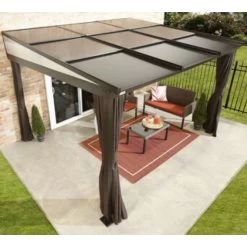 Tonnelle Adossée Budapest 364x288cm En Aluminium Avec Toit Rétractable - SOJAG -Jardin Abris Magasin tonnelle adossee budapest 364x288cm en aluminium avec toit retractable sojag 2