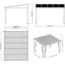 Tonnelle Adossée Portland 363x298cm En Aluminium Et Acier Galvanisé - SOJAG -Jardin Abris Magasin tonnelle adossee portland 363x298cm en aluminium et acier galvanise sojag 4