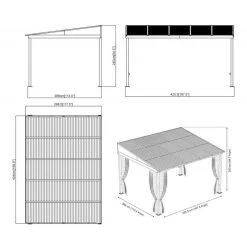 Tonnelle Adossée Portland 424x298cm En Aluminium Et Acier Galvanisé - SOJAG -Jardin Abris Magasin tonnelle adossee portland 424x298cm en aluminium et acier galvanise sojag 4