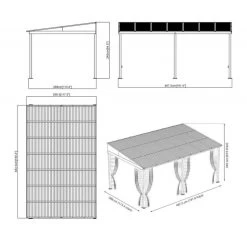 Tonnelle Adossée Portland 484x298cm En Aluminium Et Acier Galvanisé - SOJAG 11 Tonnelle Adossée Portland 484x298cm En Aluminium Et Acier Galvanisé - SOJAG -Jardin Abris Magasin tonnelle adossee portland 484x298cm en aluminium et acier galvanise sojag 4