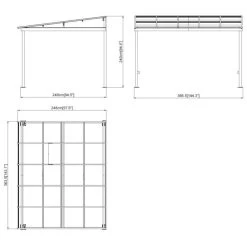 Tonnelle Adossée St. Barth 363x248cm En Aluminium Et Polycarbonate 8mm - SOJAG -Jardin Abris Magasin tonnelle adossee st barth 363x248cm en aluminium et polycarbonate 8mm sojag 3