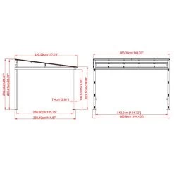 Tonnelle Adossée St. Barth 363x298cm En Aluminium Et Polycarbonate 8mm - SOJAG 13 Tonnelle Adossée St. Barth 363x298cm En Aluminium Et Polycarbonate 8mm - SOJAG -Jardin Abris Magasin tonnelle adossee st barth 363x298cm en aluminium et polycarbonate 8mm sojag 5