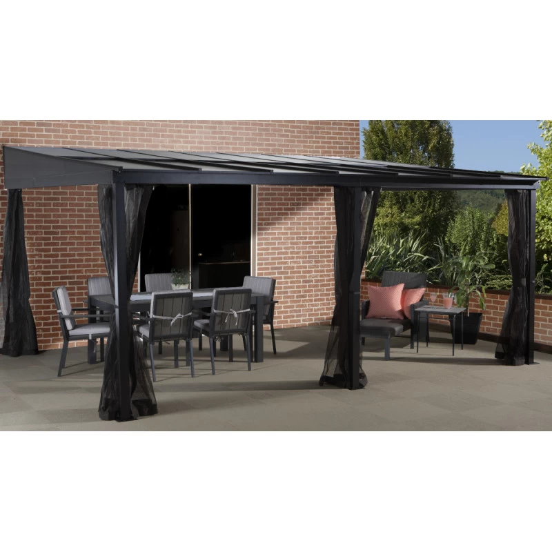 Tonnelle Adossée St. Barth 424x296cm En Aluminium Et Polycarbonate 8mm - SOJAG 3 Tonnelle Adossée St. Barth 424x296cm En Aluminium Et Polycarbonate 8mm - SOJAG