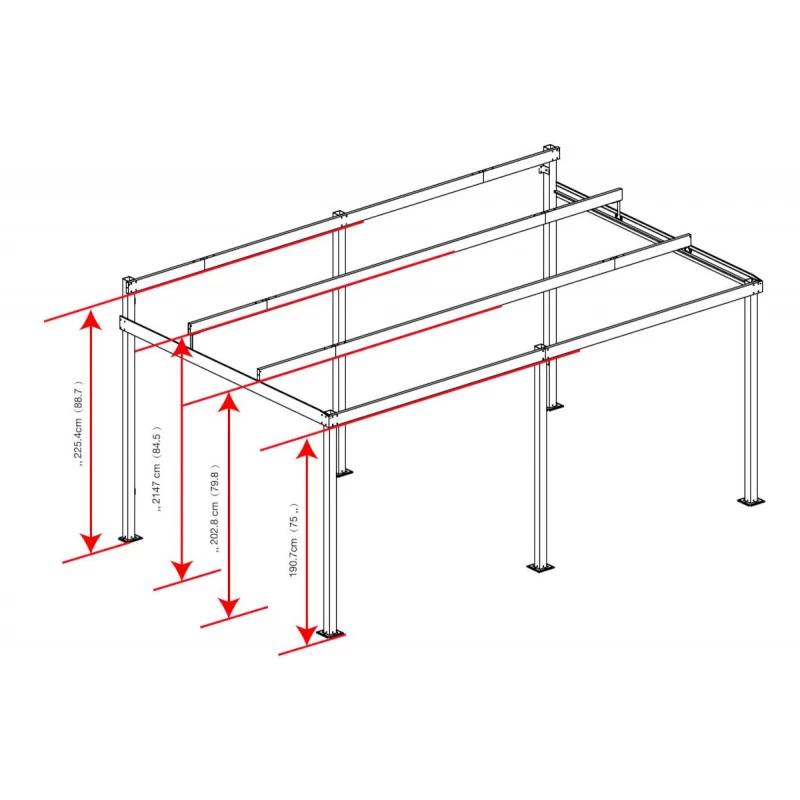Tonnelle Adossée St. Barth 484x363cm En Aluminium Et Polycarbonate 8mm - SOJAG 8 Tonnelle Adossée St. Barth 484x363cm En Aluminium Et Polycarbonate 8mm - SOJAG – Image 6