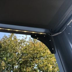 Tonnelle Couv’Terrasse® E Store 3x3m En Aluminium Laqué Gris Et Polycarbonate 8mm - Chalet Et Jardin -Jardin Abris Magasin tonnelle couvterrasse e store 3x3m en aluminium laque gris et polycarbonate 8mm chalet et jardin 3