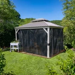 Tonnelle De Jardin Messina 363x483cm En Aluminium Thermolaqué Champagne– SOJAG -Jardin Abris Magasin tonnelle de jardin messina 363x483cm en aluminium thermolaque champagne sojag 2