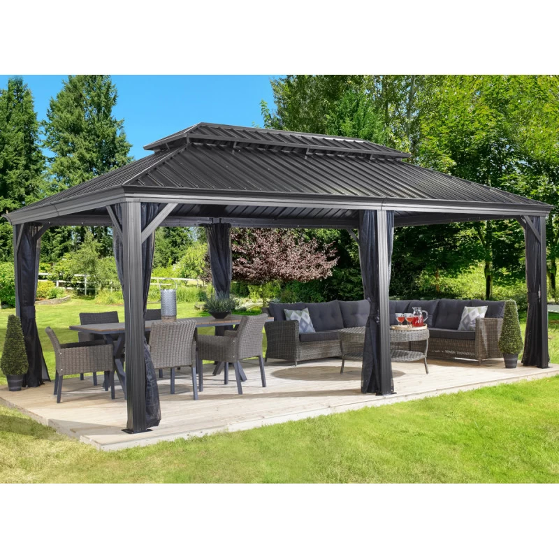 Tonnelle De Jardin Messina 363x598cm En Aluminium Thermolaqué Anthracite – SOJAG 3 Tonnelle De Jardin Messina 363x598cm En Aluminium Thermolaqué Anthracite – SOJAG