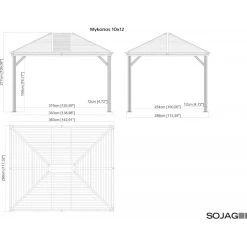 Tonnelle De Jardin Mykonos 299x364cm En Aluminium Thermolaqué – SOJAG -Jardin Abris Magasin tonnelle de jardin mykonos 299x364cm en aluminium thermolaque sojag 4