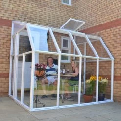 Véranda En PVC Et Polycarbonate Transparent 200x262cm Sun Room - Canopia By Palram -Jardin Abris Magasin veranda 200x262cm en resine de pvc et polycarbonate rion sun room 2