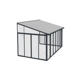 Véranda 300x425cm En Alu Gris Et Polycarbonate 8mm Sanremo - Palram - Canopia -Jardin Abris Magasin veranda 300x425cm en alu gris et polycarbonate 8mm sanremo palram 3