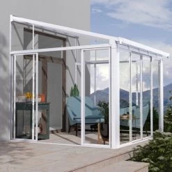 Véranda 300x305cm En Aluminium Blanc Et Polycarbonate 8mm Sanremo - Canopia By Palram -Jardin Abris Magasin veranda 300x425cm en aluminium blanc et polycarbonate 8mm sanremo palram canopia 3