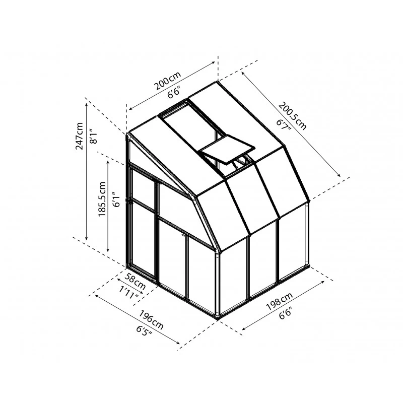 Véranda En PVC Et Polycarbonate Transparent 200x200cm Sun Room - Canopia By Palram 7 Véranda En PVC Et Polycarbonate Transparent 200x200cm Sun Room - Canopia By Palram – Image 5