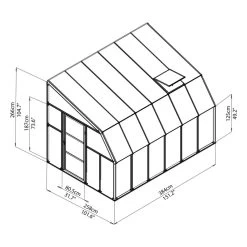 Véranda En PVC Et Polycarbonate Transparent 258x384cm Sun Room - Canopia By Palram -Jardin Abris Magasin veranda en pvc et polycarbonate transparent 258x384cm sun room rion 4